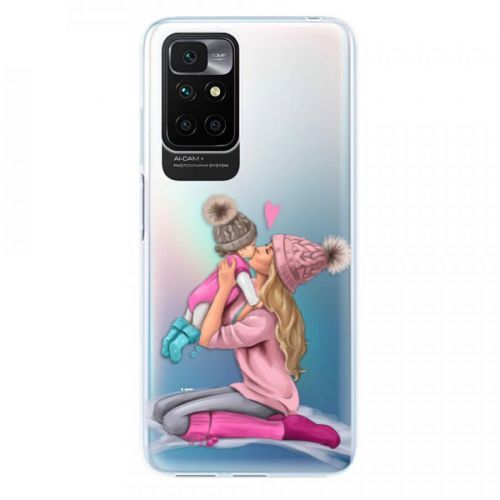 Odolné silikónové puzdro iSaprio - Kissing Mom - Blond and Girl - Xiaomi Redmi 10