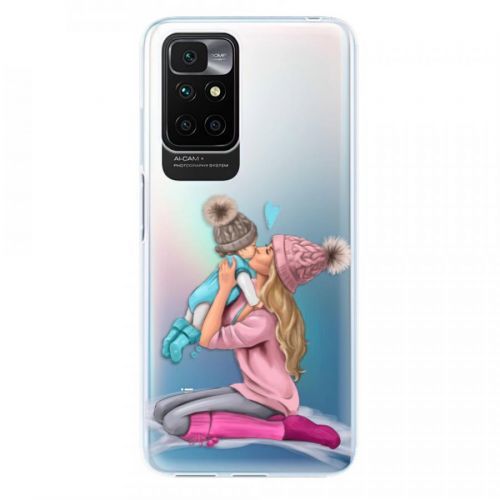 Odolné silikónové puzdro iSaprio - Kissing Mom - Blond and Boy - Xiaomi Redmi 10