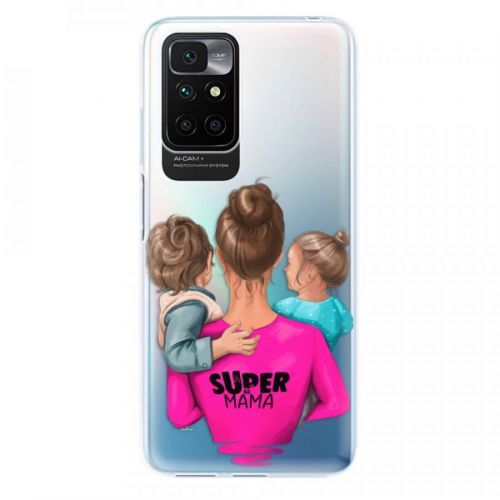 Odolné silikónové puzdro iSaprio - Super Mama - Boy and Girl - Xiaomi Redmi 10
