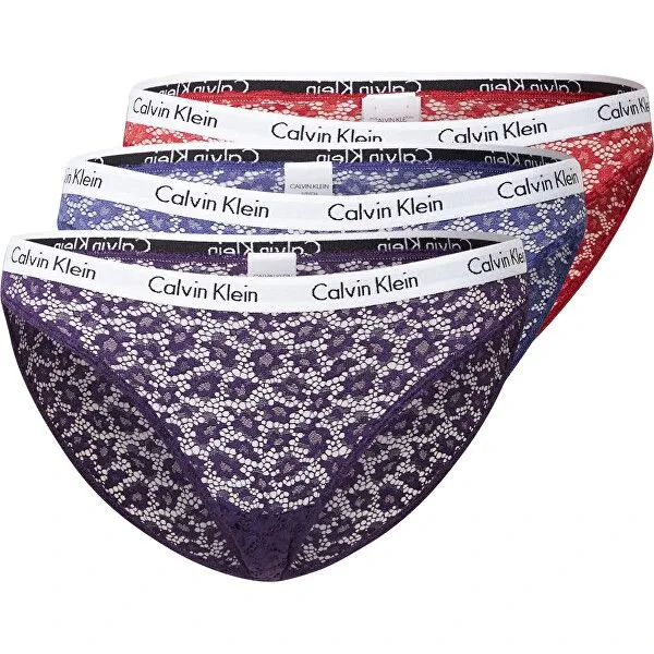 Krajkové kalhotky 3-pack - QD3926E - W5G - Mix barev - Calvin Klein M mix farieb