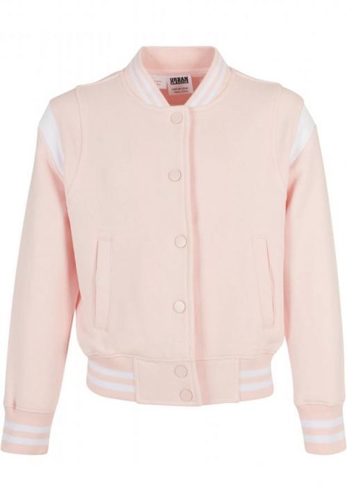 Urban Classics Girls Inset College Sweat Jacket pink/white - 110/116