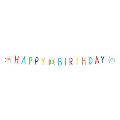 Amscan Banner Happy Birthday - Konfety 80