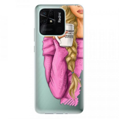 Odolné silikónové puzdro iSaprio - My Coffe and Blond Girl - Xiaomi Redmi 10C