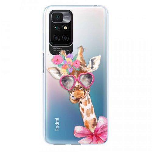 Odolné silikónové puzdro iSaprio - Lady Giraffe - Xiaomi Redmi 10