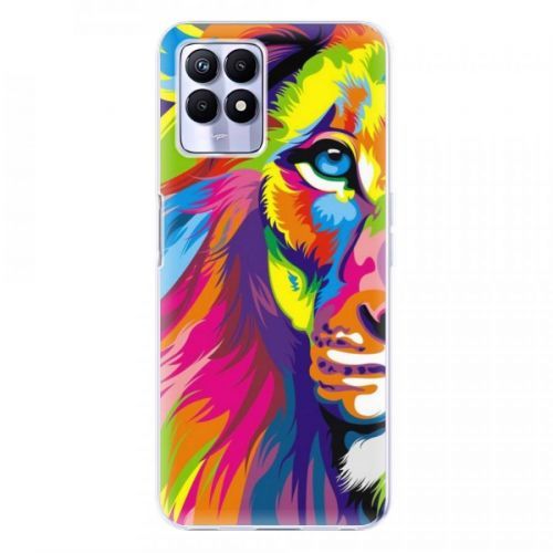 Odolné silikónové puzdro iSaprio - Rainbow Lion - Realme 8i