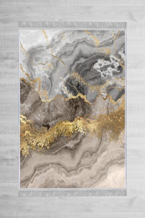 Koberec Marble II 160x230 cm šedý/zlatý