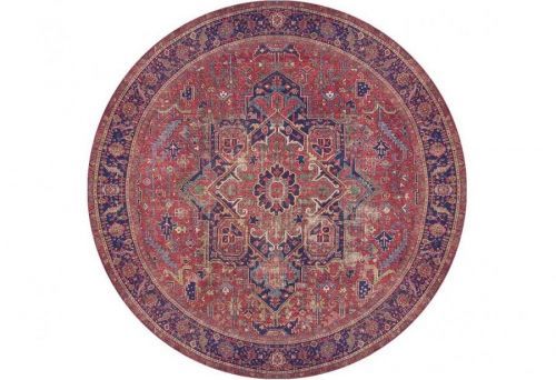 Kulatý koberec Blues Chenille 150 cm červený
