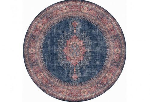 Kulatý koberec Blues Chenille 150 cm modrý