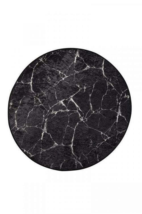 Kulatý koberec Marble 140 cm černý