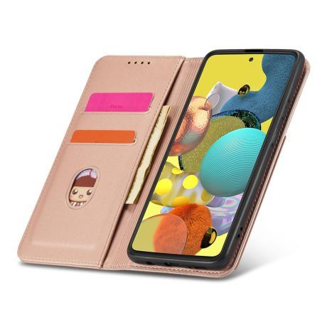 MG Magnet knižkové kožené puzdro na Samsung Galaxy A13, ružové