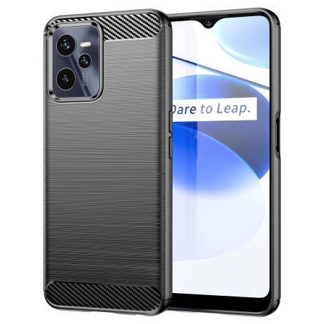 MG Carbon Case Flexible silikónový kryt na Realme C35, čierny