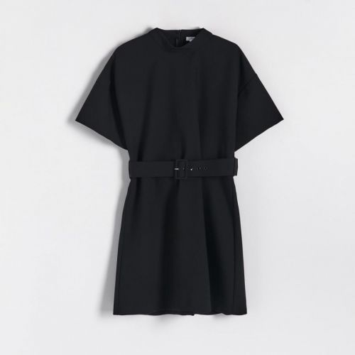 Reserved - Ladies` dress & belt - Čierna