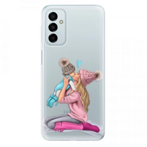 Odolné silikónové puzdro iSaprio - Kissing Mom - Blond and Boy - Samsung Galaxy M23 5G