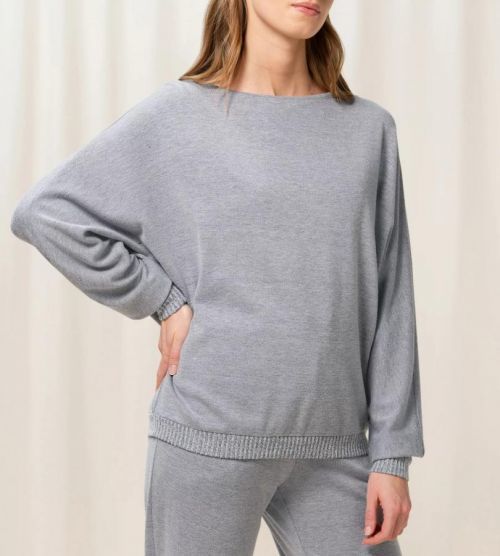 Dámsky sveter Thermal SWEATER sivý tmavosivý melange (M034) 0042