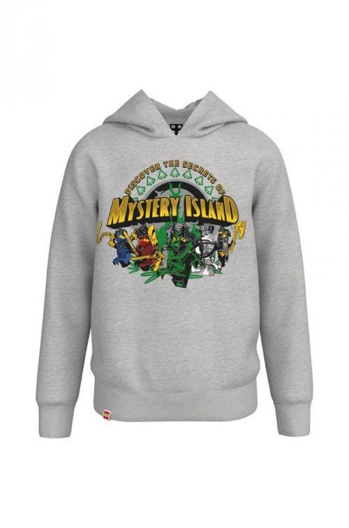 Detská bavlnená mikina Lego Wear šedá farba, s potlačou
