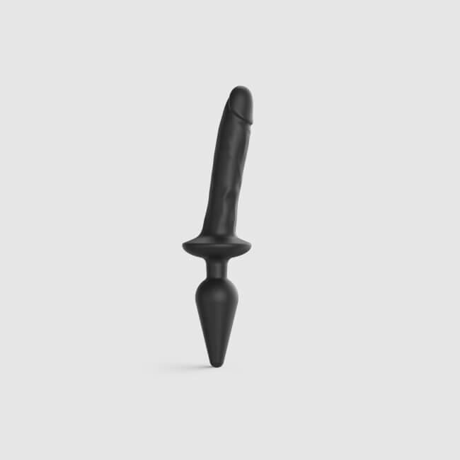 Strap-on-me SWITCH PLUG-IN REALISTIC DILDO BLACK - L