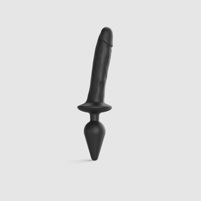 Strap-on-me SWITCH PLUG-IN REALISTIC DILDO BLACK- XXL