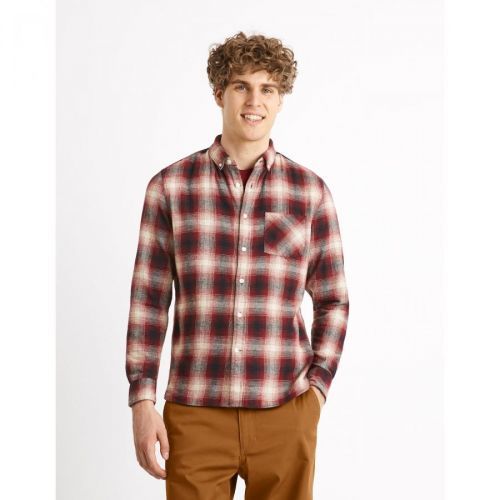Celio Flannel Plaid Shirt Camulto - Men