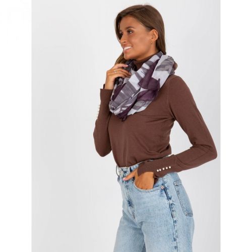 Dark purple patterned cotton scarf