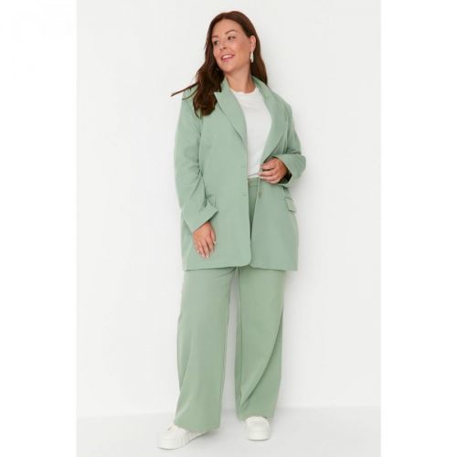 Trendyol Curve Green Oversize Blazer Jacket