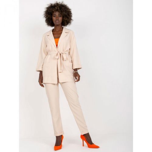 Two-piece beige elegant set with a binding