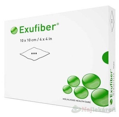 Exufiber 10x10cm krytie na rany hydrovláknité 10ks, Doprava zdarma
