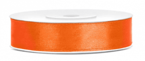 PartyDeco Saténová stuha - oranžová 12 mm/25 m