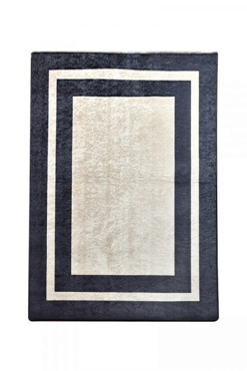 Koberec Black Frame 80x150 cm bílý/černý
