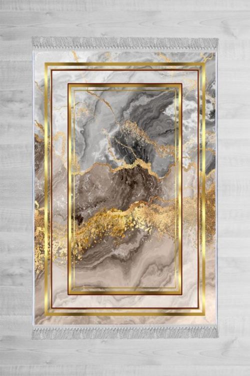 Koberec Marble Frame 180x280 cm šedý/zlatý