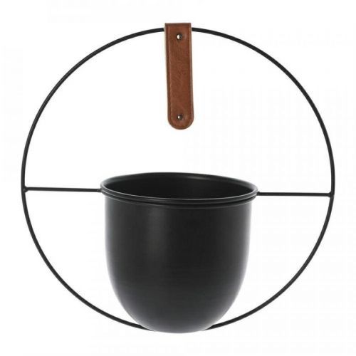 Závěsný kovový květináč Voto 30 cm černý