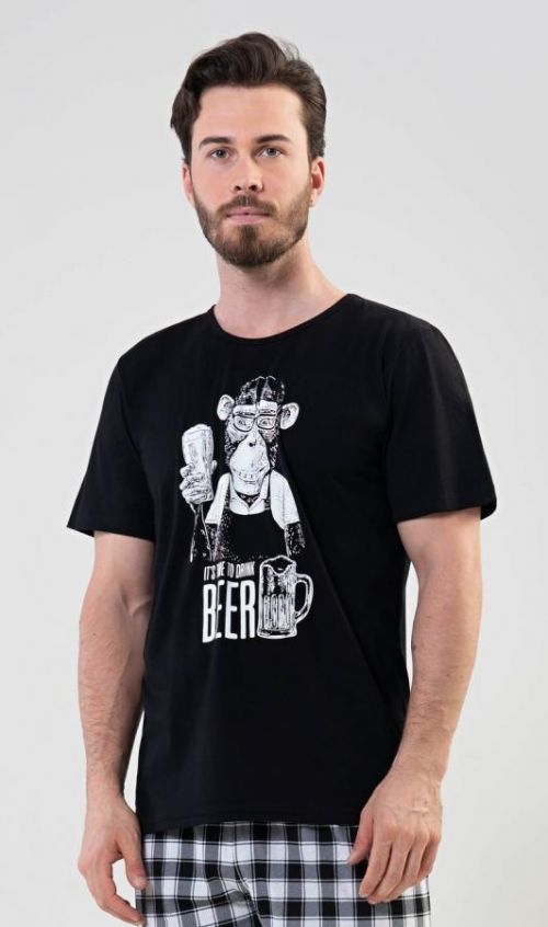 Pánske pyžamo šortky Opice čierna S