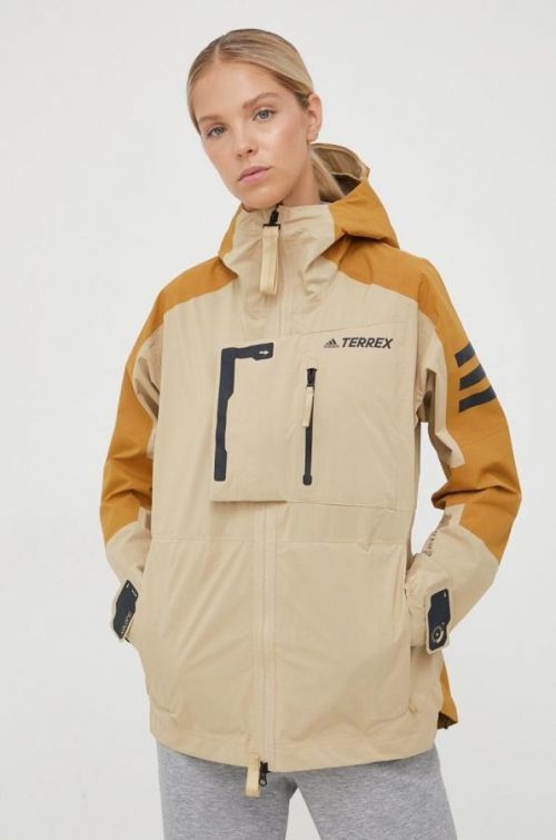 Turistická bunda adidas TERREX Xploric béžová farba,