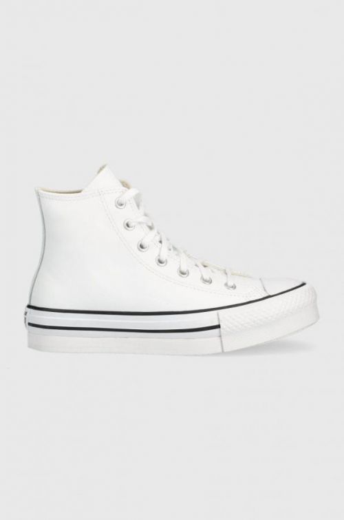 Detské kožené tenisky Converse Chuck Taylor All Star Eva Lift biela farba