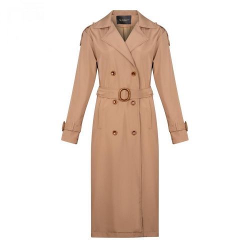 Z6737 DEWBERRY LADIES TRENCH COAT-OPEN CAMEL