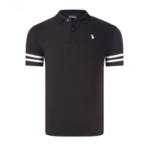 T8585 DEWBERRY MENS T-SHIRT-LIGHT BLACK-WHITE