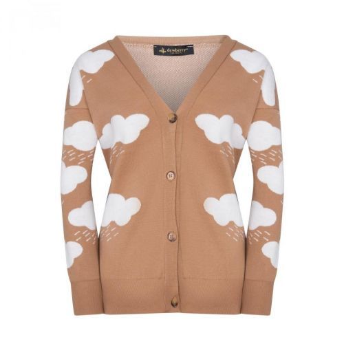 Z3009 DEWBERRY LADY CLOUD DETAIL CARDIGAN - OUTDOOR CAMEL