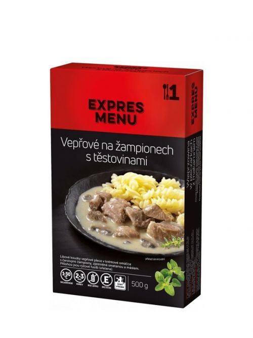 Bravčové na šampiňónoch  s cestovinou EXPRES MENU 500 g