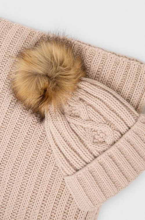 Čiapka a šál Answear Lab béžová farba