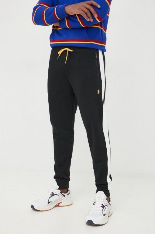 Tepláky Polo Ralph Lauren pánske, čierna farba, jednofarebné