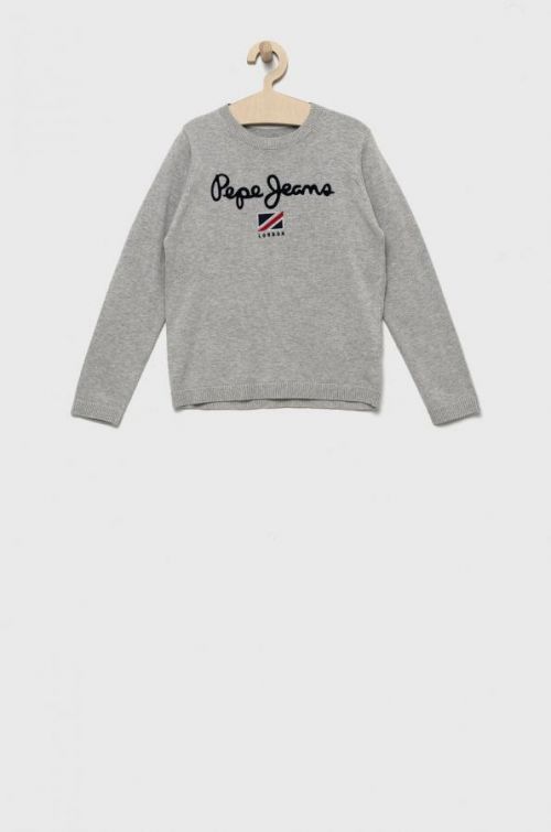 Detský sveter Pepe Jeans šedá farba, tenký