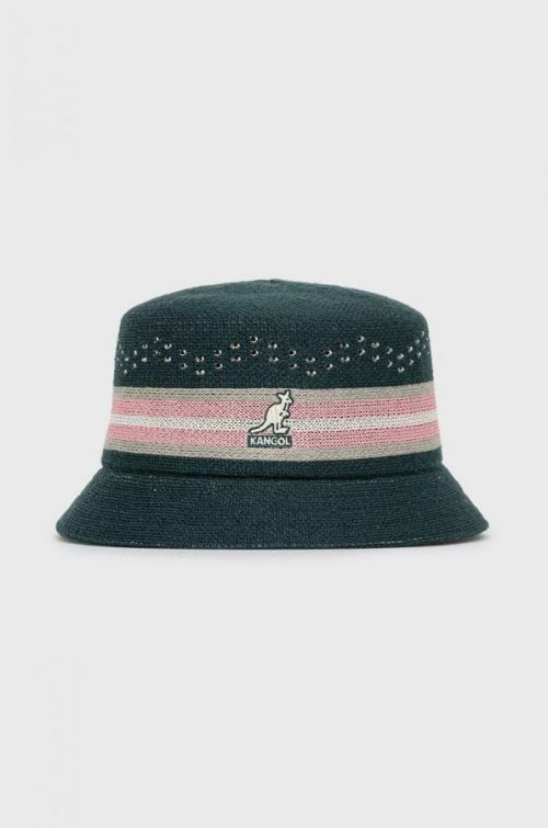 Klobúk s prímesou vlny Kangol zelená farba,