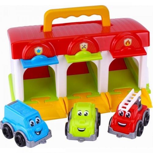 Teddies Garáž s autíčkami 3 kusy a doplnky