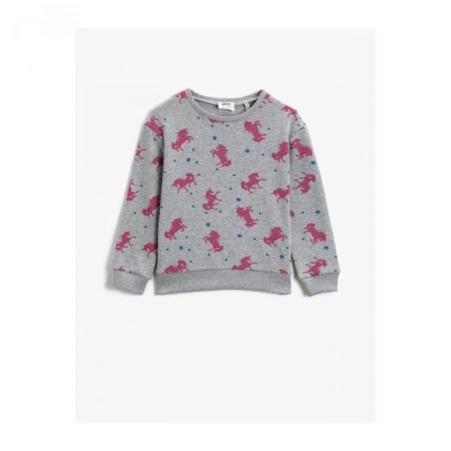 Koton Unicorn Printed Crew Neck Long Sleeve Sweatshirt