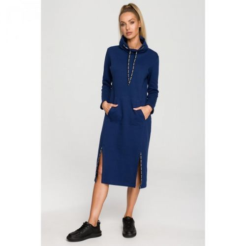 Made Of Emotion Woman's Dress M688 Navy Blue
