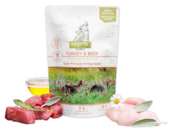 ISEGRIM dog Junior Isegrim Roots, Turkey & Beef bal. 7 x 410 g kapsičky