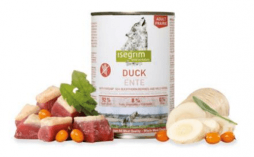 ISEGRIM dog Adult Duck with Parsnip, Sea Buckthorn & Wild Herbs bal. 6 x 800 g konzerva