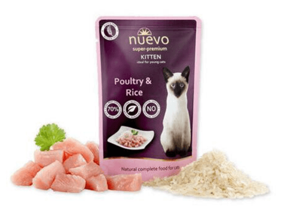 NUEVO cat Kitten Poultry with Rice bal. 16 x 85 g kapsičky