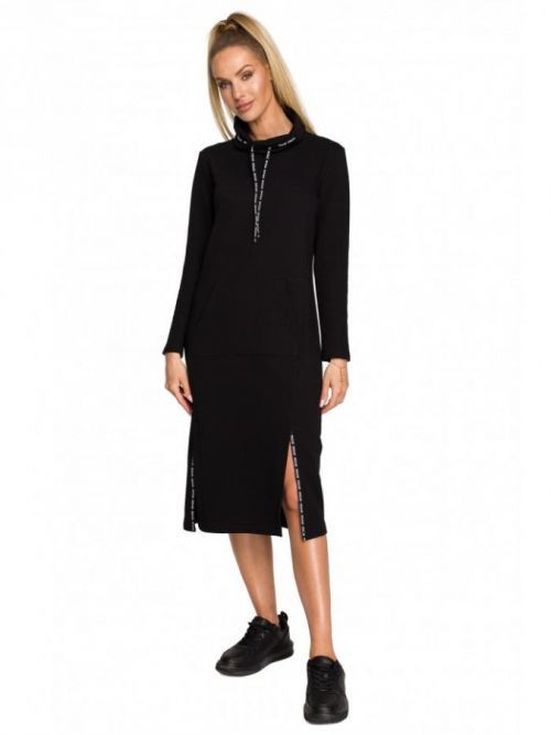 M688 Knit midi dress with logoes stripes EÚ S čierna