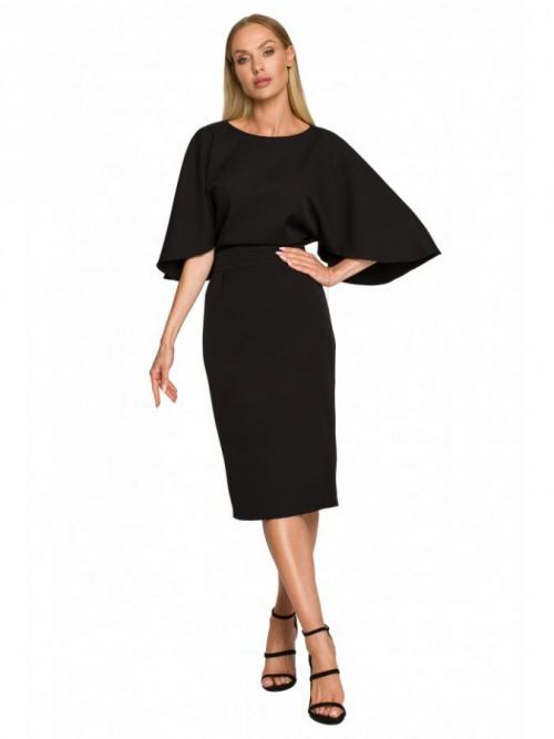 M700 Sheath dress with kimono sleeves EÚ S čierna