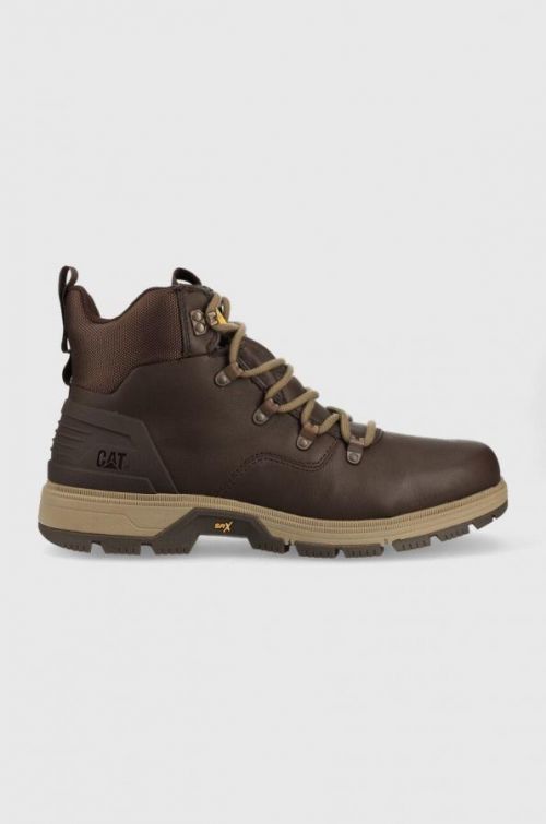 Členkové topánky Caterpillar Leverage Hiker Wp pánske, hnedá farba